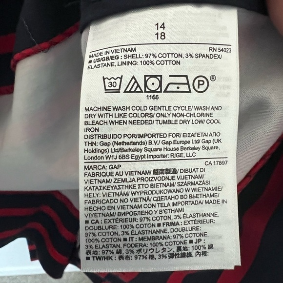 Gap Navy and Red Striped Dress Size 14 - Picture 5 of 5